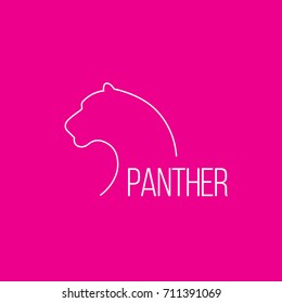 Leopard line logo. wild animal logo with minimalist concept.