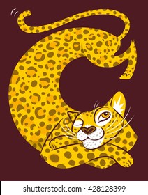 Leopard listening music