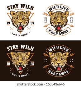 Leopard Logo Head Badge Illustration