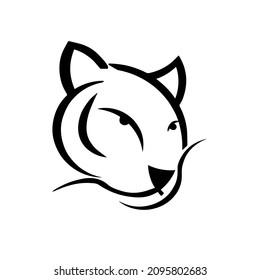 leopard logo out line black 