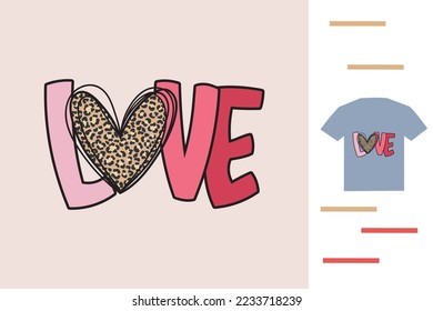 Leopard love t shirt design