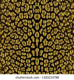 Leopard luxury fashion seamless pattern for animal trandy textile prints. Repeat futuristic gold, and black wallpaper, wrapping.