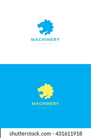 Leopard machinery logo template.