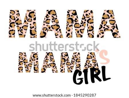 Leopard mama print vector illustration for chirt decor animal pattern