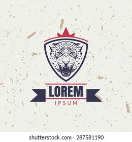 Leopard mascot emblem symbol. Vector illustration.