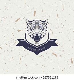 Leopard mascot emblem symbol. Vector illustration.