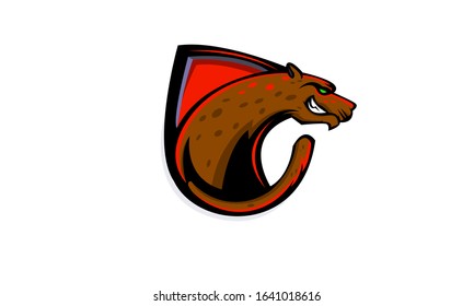 Leopard mascot gaming logo design vector with modern illustration concept style for badge, emblem, sticker and t shirt printing. Angry Leopard illustration for sport team.
