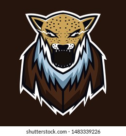 leopard mascot logo  vector illustration