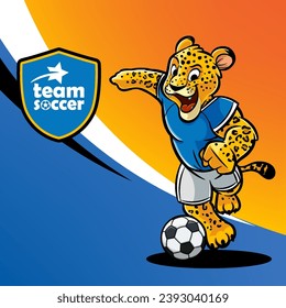 leopard mascot soccer graphics for tournament match