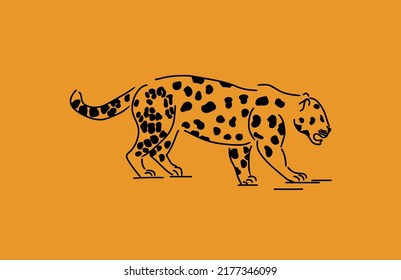 Leopard Minimalist Hand Drawn Vector