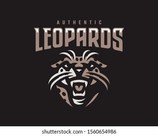 Leopard modern mascot logo. Panther emblem design editable for your business. Vector illustration.