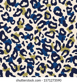 Leopard modern pop-art decorative pattern for the background, tile and textiles. It is assembled from modular parts. Vector. Seamless.