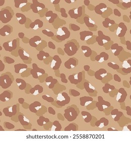 Leopard monochrome seamless pattern. Animal print neutral endless background. Cheetah skin texture repeat cover. Abstract jaguar fur continuous ornament. Pattern design camouflage. Vector illustration