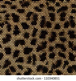 Leopard mosaic vector background