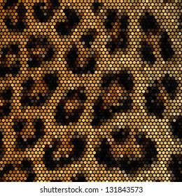 Leopard mosaic vector background