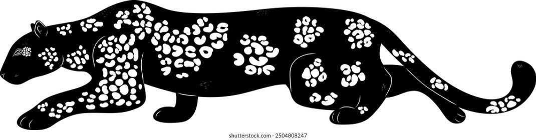 Leopard Natural Look Black Vector Silhouette Design Element