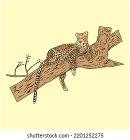 Leopard auf Baumgrafik