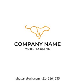 Diseño del logotipo de Leopard One Line Art