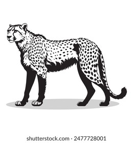 Leopard outline and symbols. Dark level variety basic exquisite white foundation Leopard animal vector and silhouette icon.