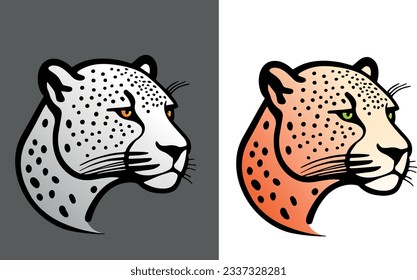 Leopard, Panther, Jaguar, Puma-Logo. Kopf. Illustration, Vektorgrafik