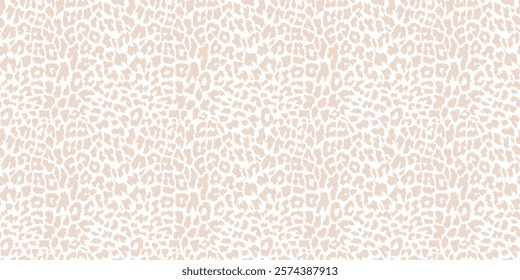 Leopard pastel vector seamless pattern. Wildlife repeat, horizontal texture. Cheetah panther leopard surface pattern print. Jaguar fur safari seamless backdrop. Hand drawn animal fur seamless pattern.