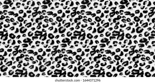 Leopard pattern. Animal and ethnic pattern. Halftone textile print.