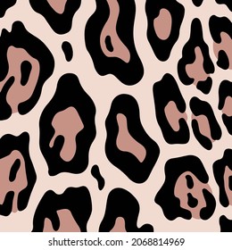 Leopard Pattern Background. Abstract Wild Animal Skin Print Design. Flat Vector Illustration.
