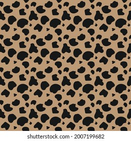 Leopard Pattern Background. Vector Illustration. Seamless