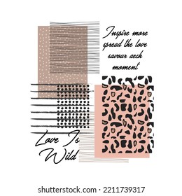 leopard pattern black and white cool fashion wild design style text tee illustration art vector tee slogan - Shutterstock ID 2211739317