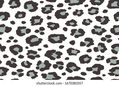 Leopard pattern black white design. Animal print seamless pattern, vector illustration background. Fur animal skin fashion textile, surface design