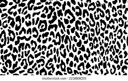 Leopard pattern - Black and white - Seamless background