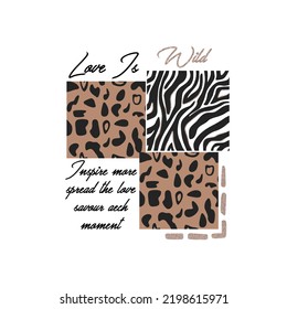 patrón leopardo brillo de texto negro y blanco línea de brillo animal salvaje gráfico lindo estilo de moda 