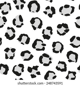 Leopard pattern, black and white. Vector illustration
