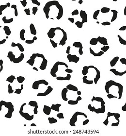 Leopard pattern, black and white. Vector illustration
