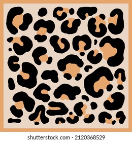 Leopard pattern boho vector illustration