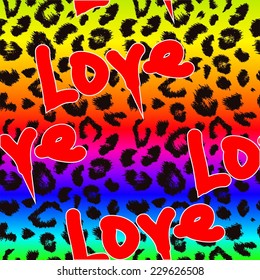 leopard pattern color rainbow