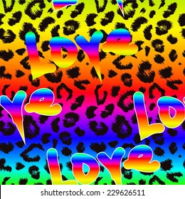 leopard pattern color rainbow