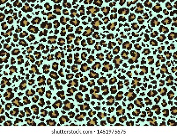 Leopard pattern design. 8 bit vector illustration background. For print, textile, web, home decor, fashion, surface, graphic design