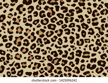 Leopard pattern design. Animal print seamless pattern, vector illustration background. Fur animal skin fashion textile, surface design