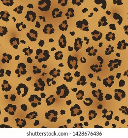 Leopard pattern design. Animal print seamless pattern, vector illustration background. Fur animal skin fashion textile, surface design
