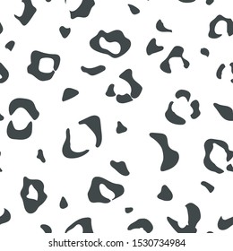 Leopard pattern design. Black and white seamless camouflage background.