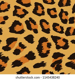 Leopard pattern design - funny  drawing seamless pattern. Lettering poster or t-shirt textile graphic design. / wallpaper, wrapping paper.