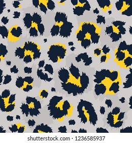 Leopard pattern design funny drawing seamless pattern. Lettering poster or t-shirt textile graphic design wallpaper, wrapping paper.