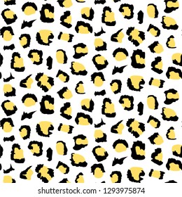 Leopard pattern design - funny drawing seamless pattern. Lettering poster or t-shirt textile graphic design. wallpaper, wrapping paper