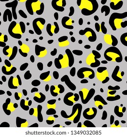 Leopard pattern design - funny drawing seamless pattern. Lettering poster or t-shirt textile graphic design. / wallpaper, wrapping paper.