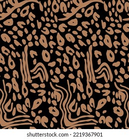 Leopard pattern design - funny drawing seamless pattern. Lettering poster or t-shirt textile graphic design.