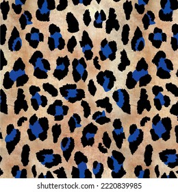 Leopard pattern design - funny drawing seamless pattern. Lettering poster or t-shirt textile graphic design.