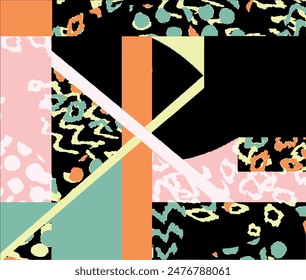 leopard pattern design with geometric shapes