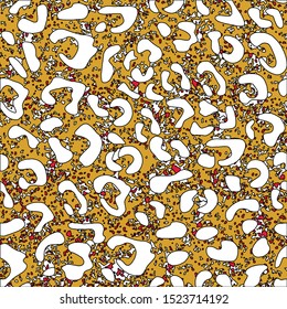 Leopard pattern design, gold seamless vector illustration background Camouflage pattern vector illustration