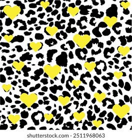 leopard pattern design with heart image